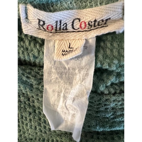 Rolla Coaster Baby Doll Dress Large Green Short Sleeve Round Neck Stretchy Layer - Picture 11 of 14